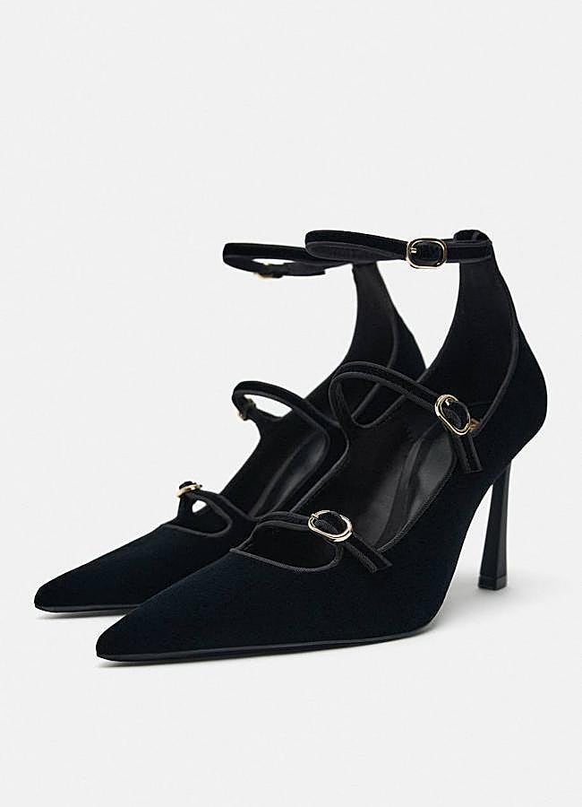 Imagen - Zapatos de tacón negro en terciopelo