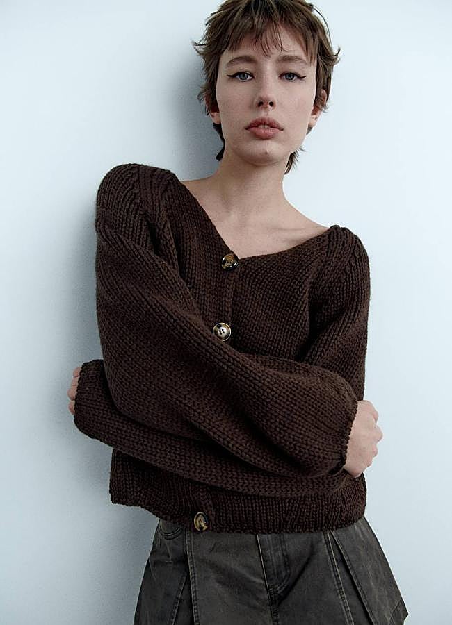 Imagen - Cárdigan de punto en marrón