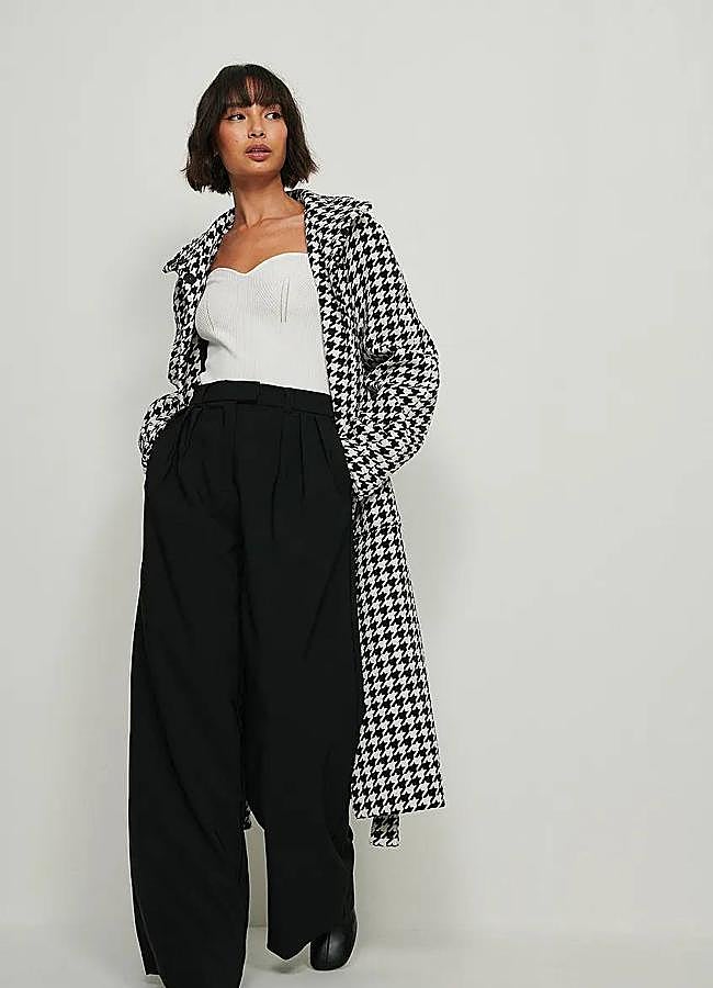 Imagen - Abrigo con estampado de pata de gallo largo