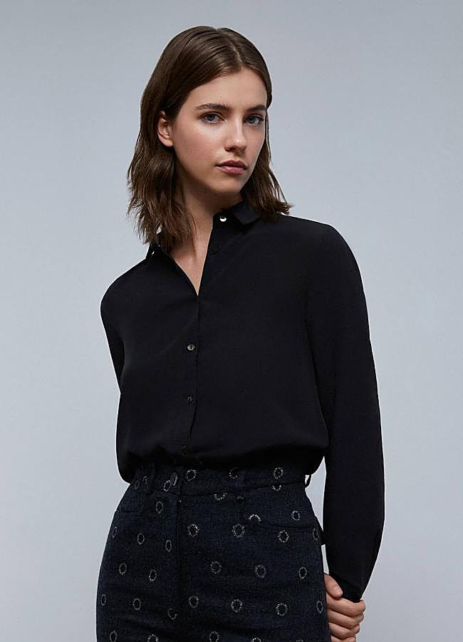 Imagen - Camisa de seda color negro