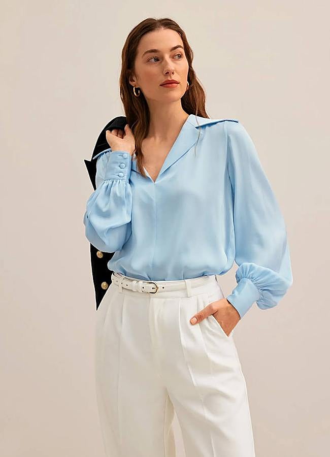 Imagen - Camisa de seda con mangas abullonadas