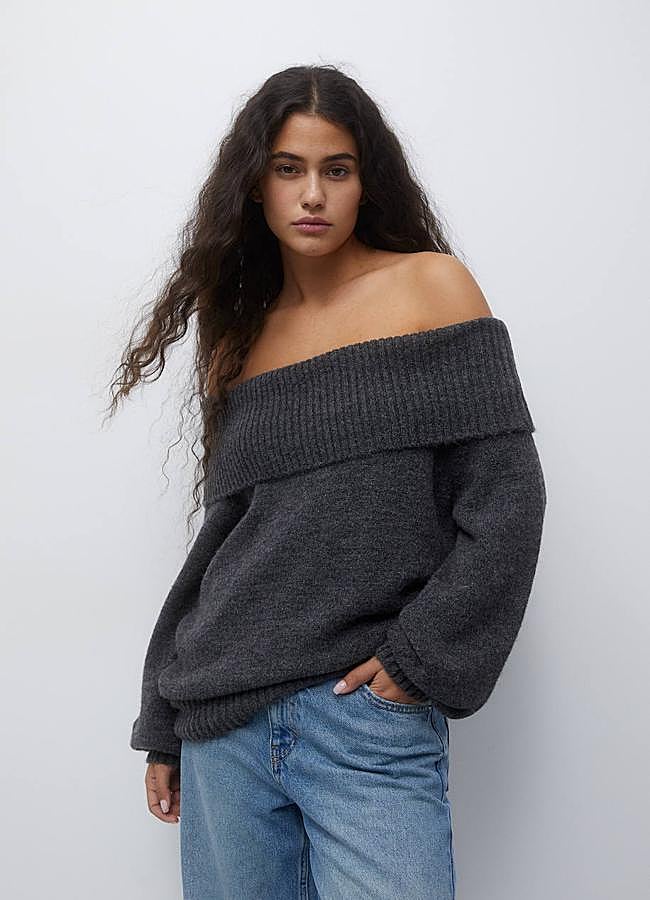 Imagen - Jerey con escote bardot oversize