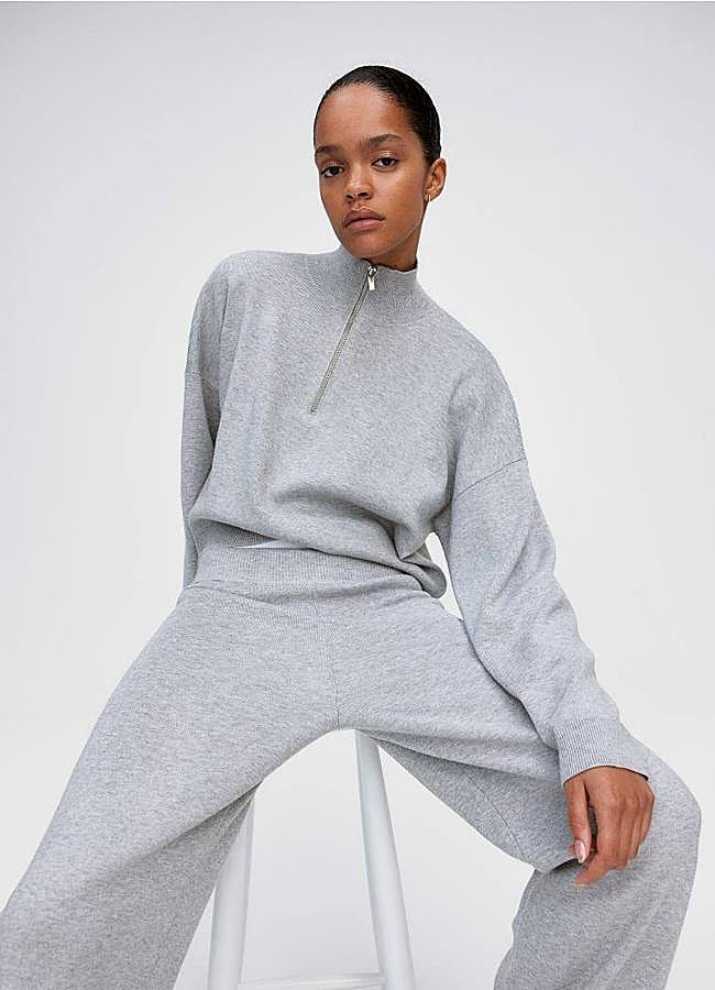 Imagen - Conjunto de punto con jersey con cremallera y pantalón