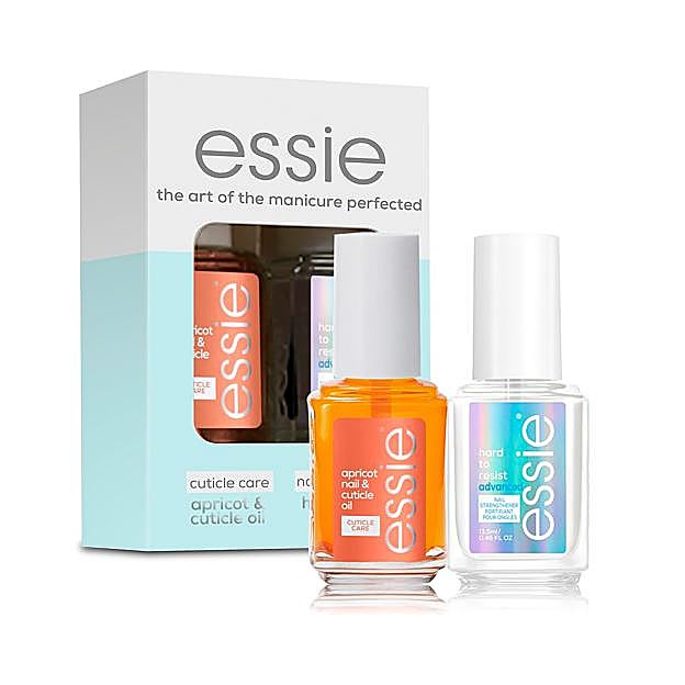 Kit fortalecedor de uñas y cuidado de cutículas de Essie.
