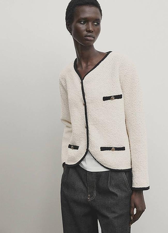 Imagen - Chaqueta de punto en blanco y negro