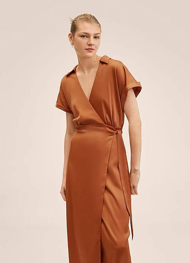 Imagen - Vestido camisero cruzado con manga corta