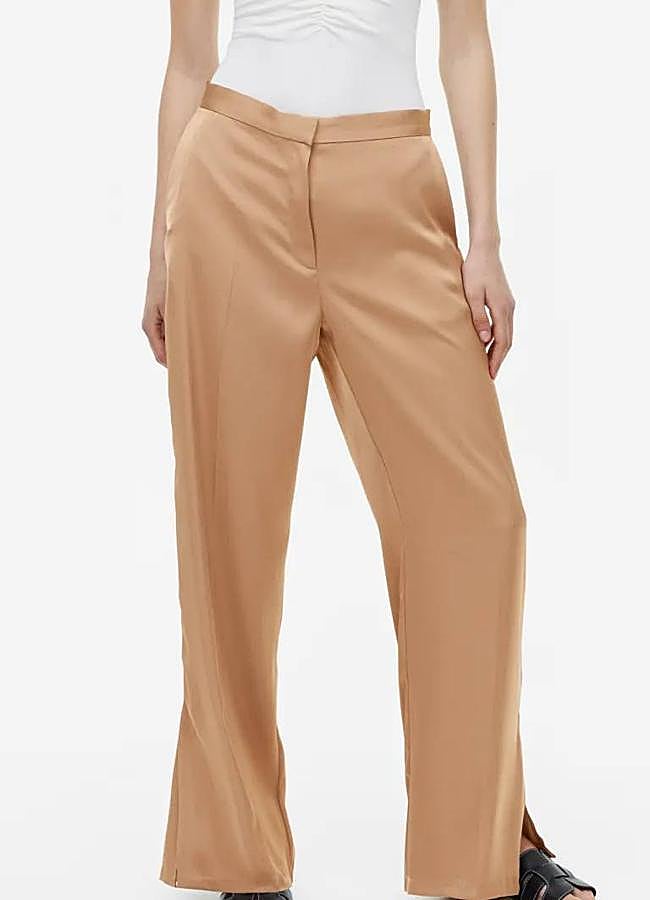 Imagen - Pantalones de satén con abertura en el bajo