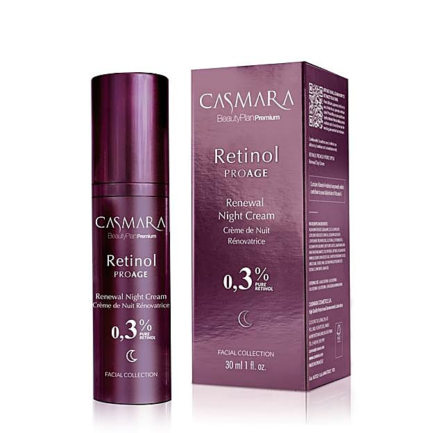 Crema de noche con retinol puro del 0,3% de Casmara.
