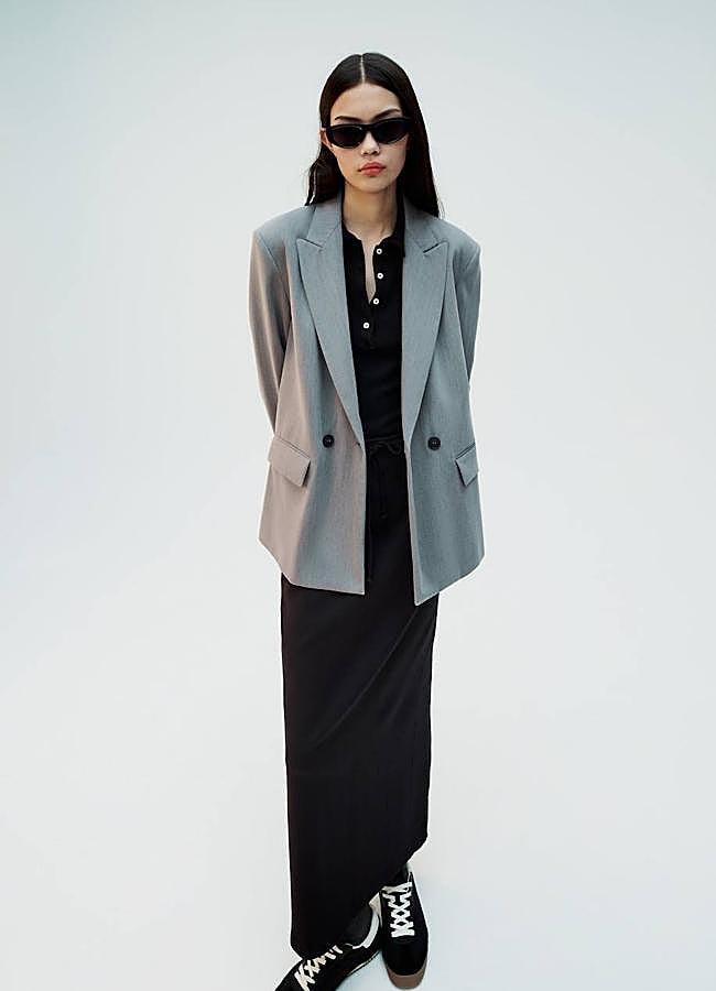 Imagen - Falda larga negra en felpa con cintura elástica