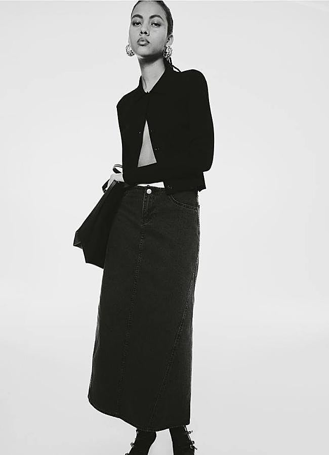 Imagen - Falda larga negra denim