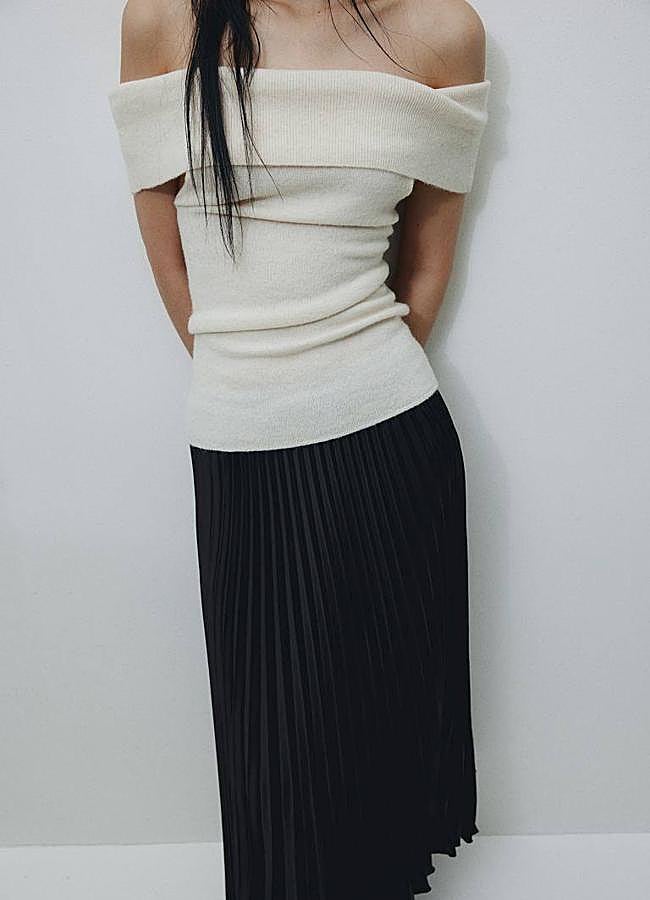 Imagen - Falda larga negra plisada