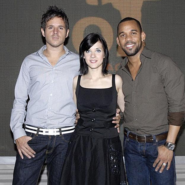 Pablo López y Virginia Maestreo, junto al tercer finalista de 'Operación Triunfo' en 2007. 