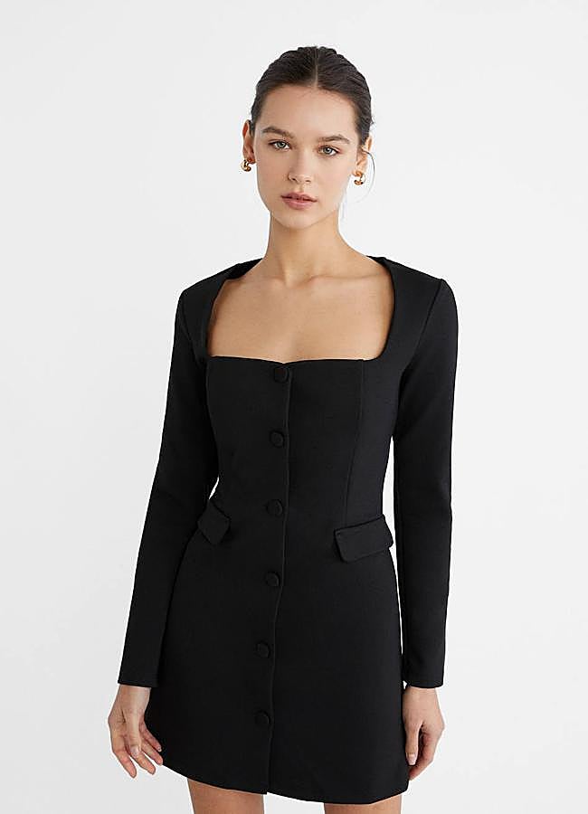 Imagen - Vestido negro con escote cuadrado