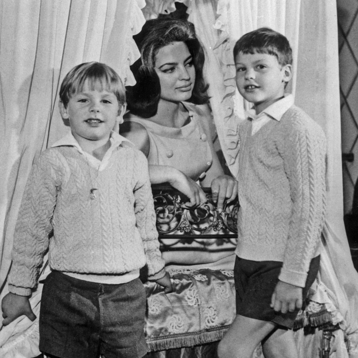 Ira von Fürstenberg, con sus hijos Chrisotph y Hubertus.