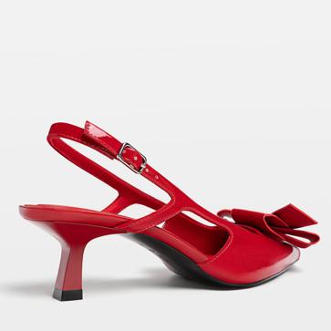 Imagen secundaria 1 - Zapatos de tacón kitten en rojo con lazo de Stradivarius.