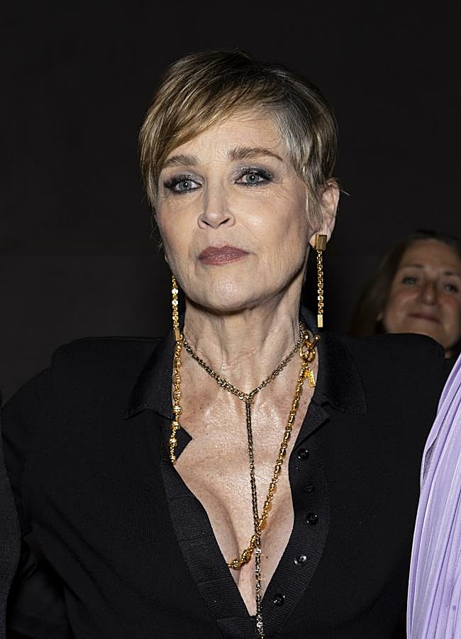 Imagen - El pixie de Sharon Stone con canas y patillas en el desfile de Tom Ford. FOTO: Gtres.