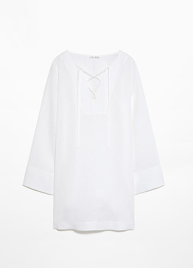 Imagen - Vestido mini en color blanco de Oysho.