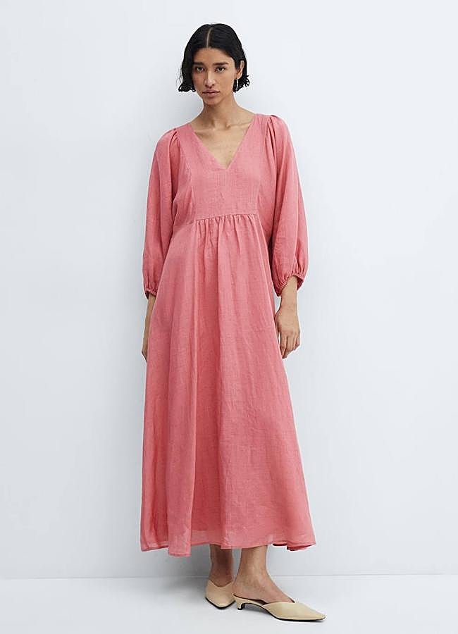Imagen - Vestido midi vaporoso en tono rosa