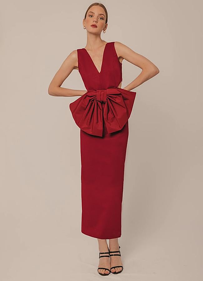 Imagen - Vestido rojo con detalle de lazo de Cherubina.