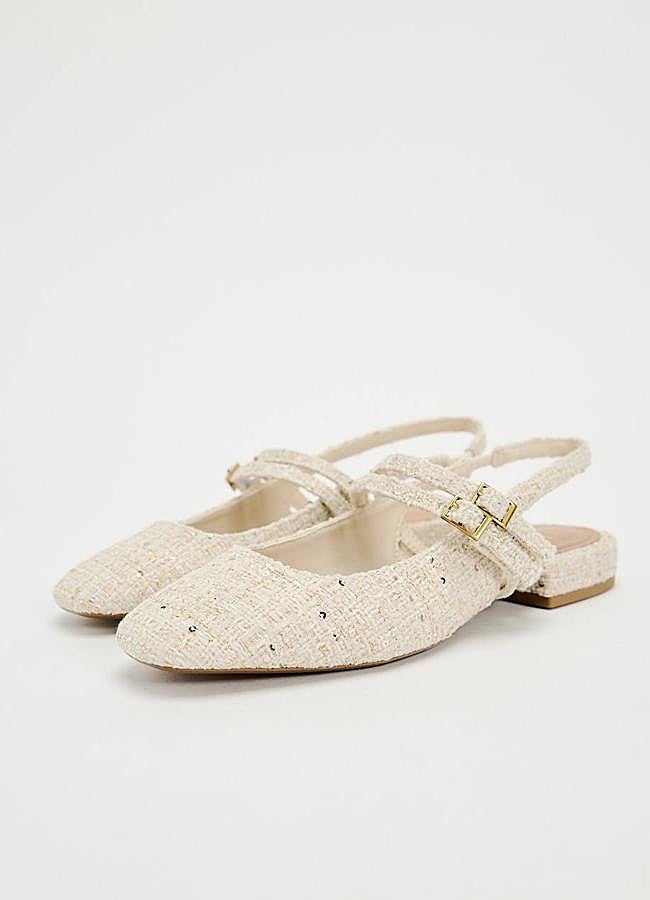 Imagen - Zapatos planos destalonados en tejido de tweed