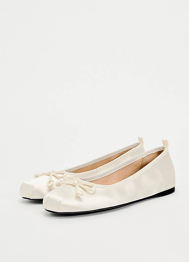 Imagen - Bailarinas satinadas color blanco