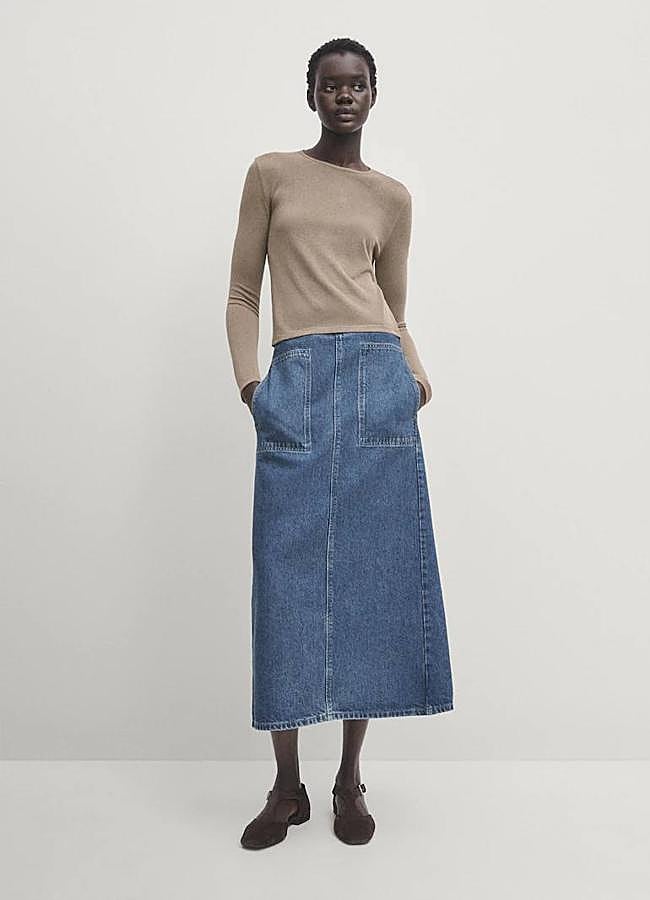 Imagen - Falda vaquera midi estilo carpenter