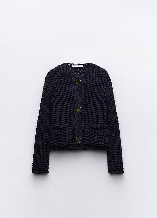 Imagen - Chaqueta de punto grueso azul marino