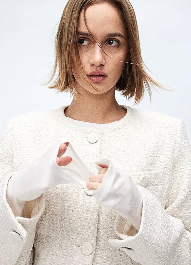 Imagen - Cazadora larga de tweed blanco