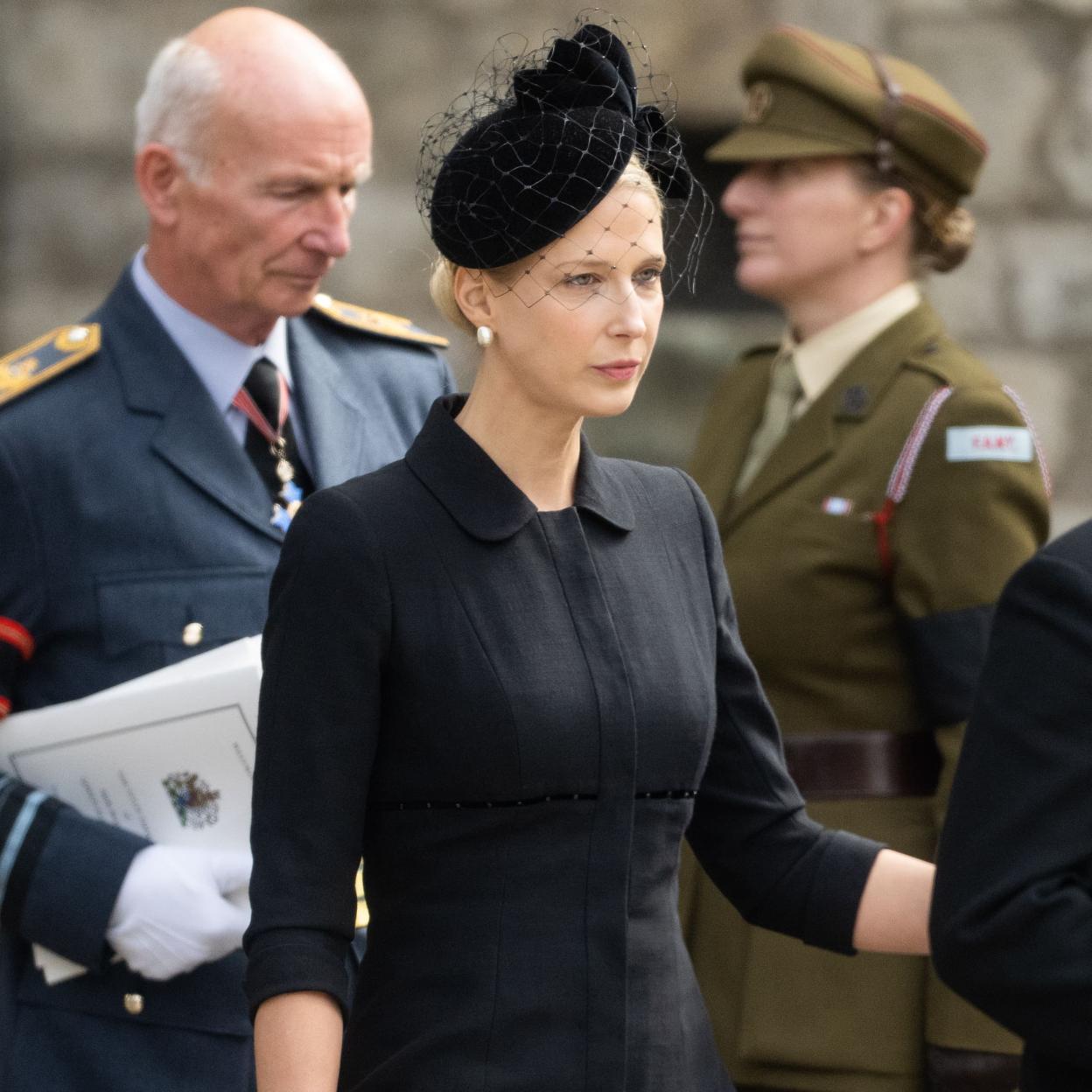 Lady Gabriella Windsor durante el funeral de su marido. 