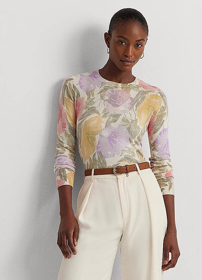 Imagen - Jersey con estampado primaveral entallado