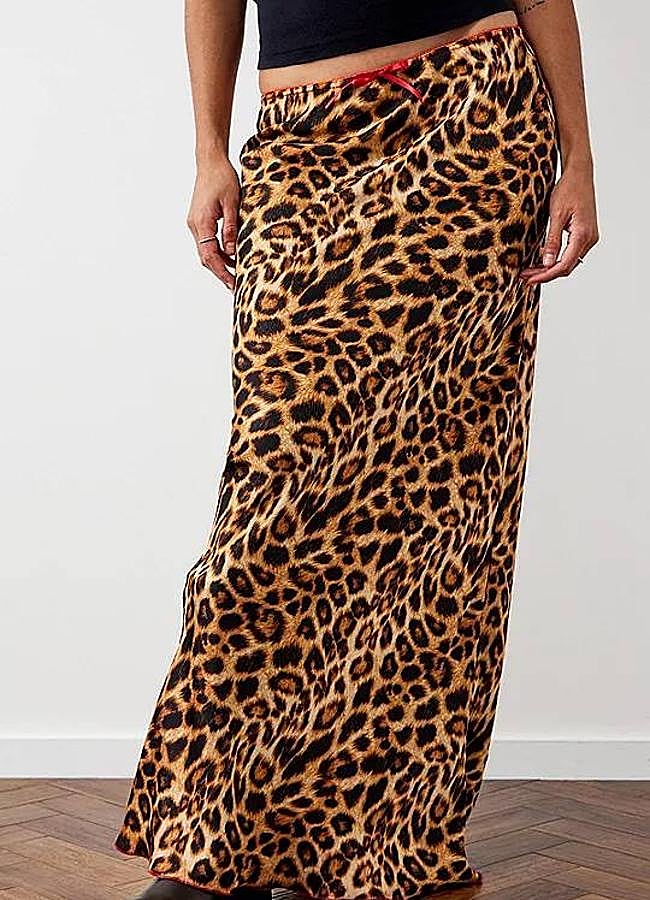 Imagen - Falda de leopardo con ribete rojo