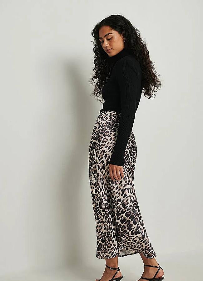 Imagen - Falda de leopardo satinada