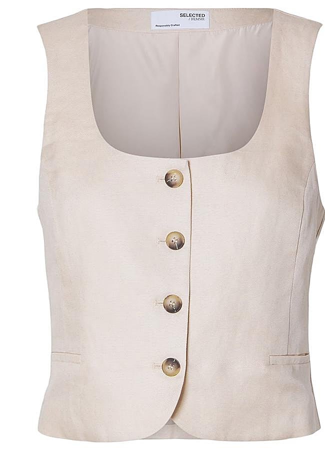 Imagen - Chaleco de lino de Selected Femme, 69,99 euros.
