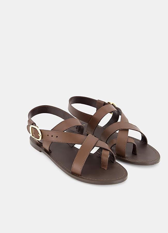 Imagen - Sandalias con tiras cruzadas en marrón de Hipercor.