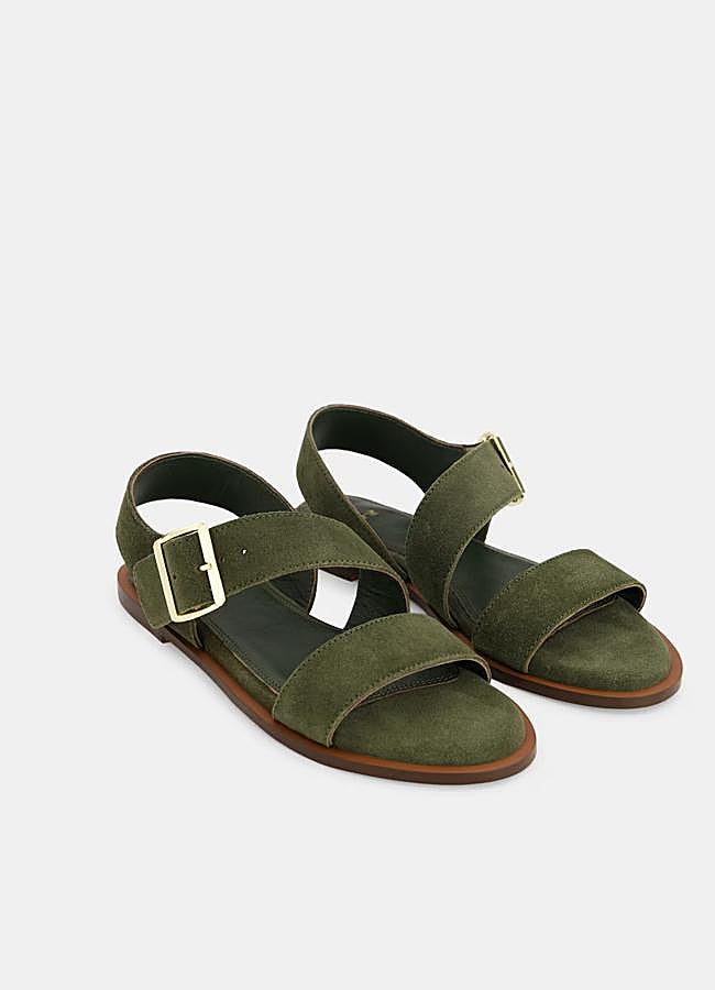 Imagen - Sandalias de color verde en serraje de Hipercor.