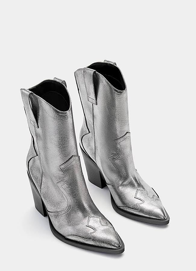 Imagen - Botas cowboy efecto metalizado plata
