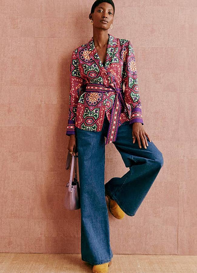 Imagen - Camisa de colores estampada con cinturón a juego