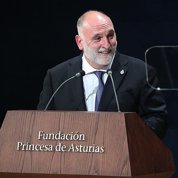 José Andrés, cuando recibió el Princesa de Asturias. 