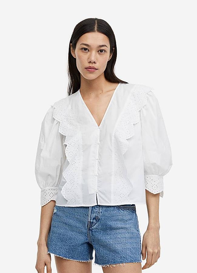 Imagen - Camisa blanca con festoneado