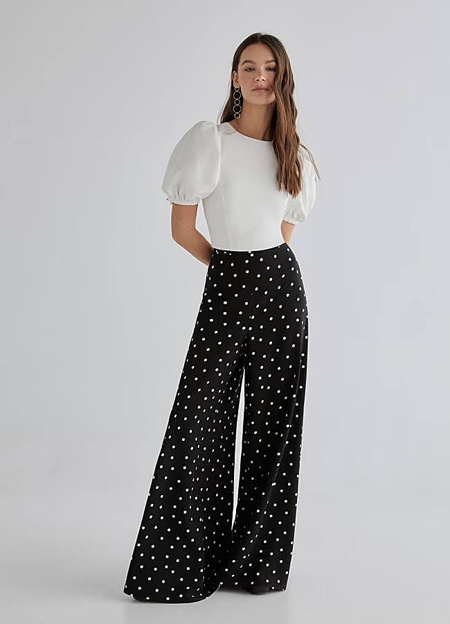 Imagen - Pantalones estampados de lunares estilo palazzo
