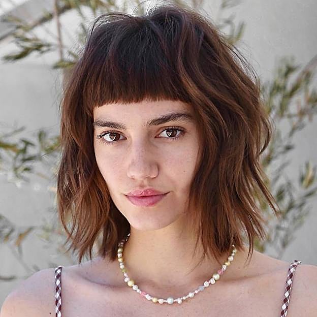Corte de pelo shag bob con flequillo