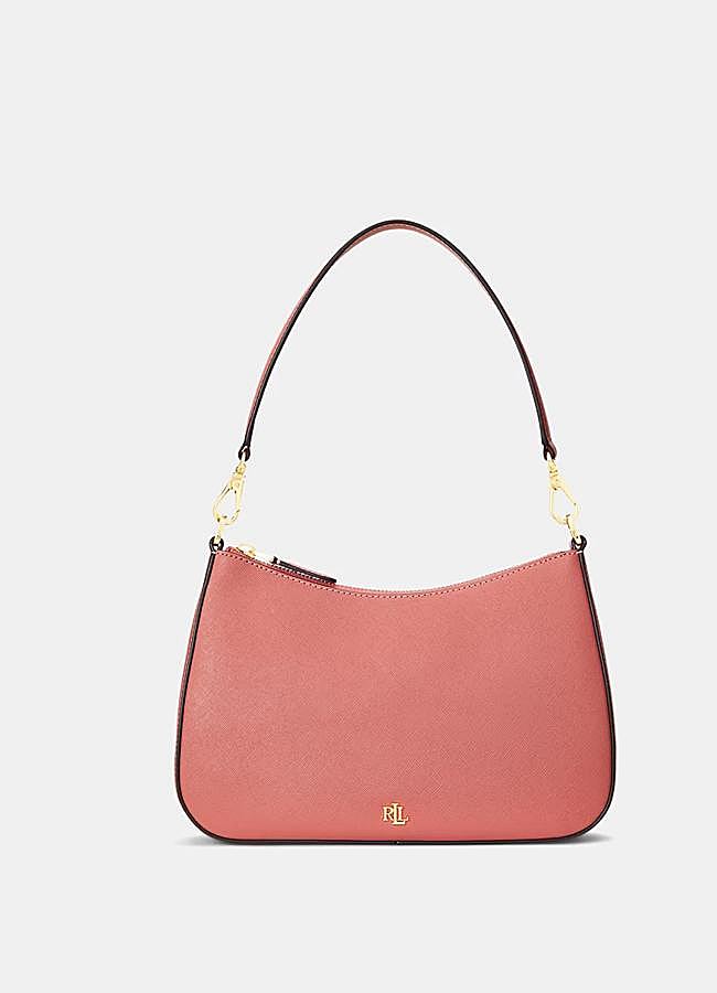 Imagen - Bolso estilo hobo de piel en rosa de Lauren Ralph Lauren.