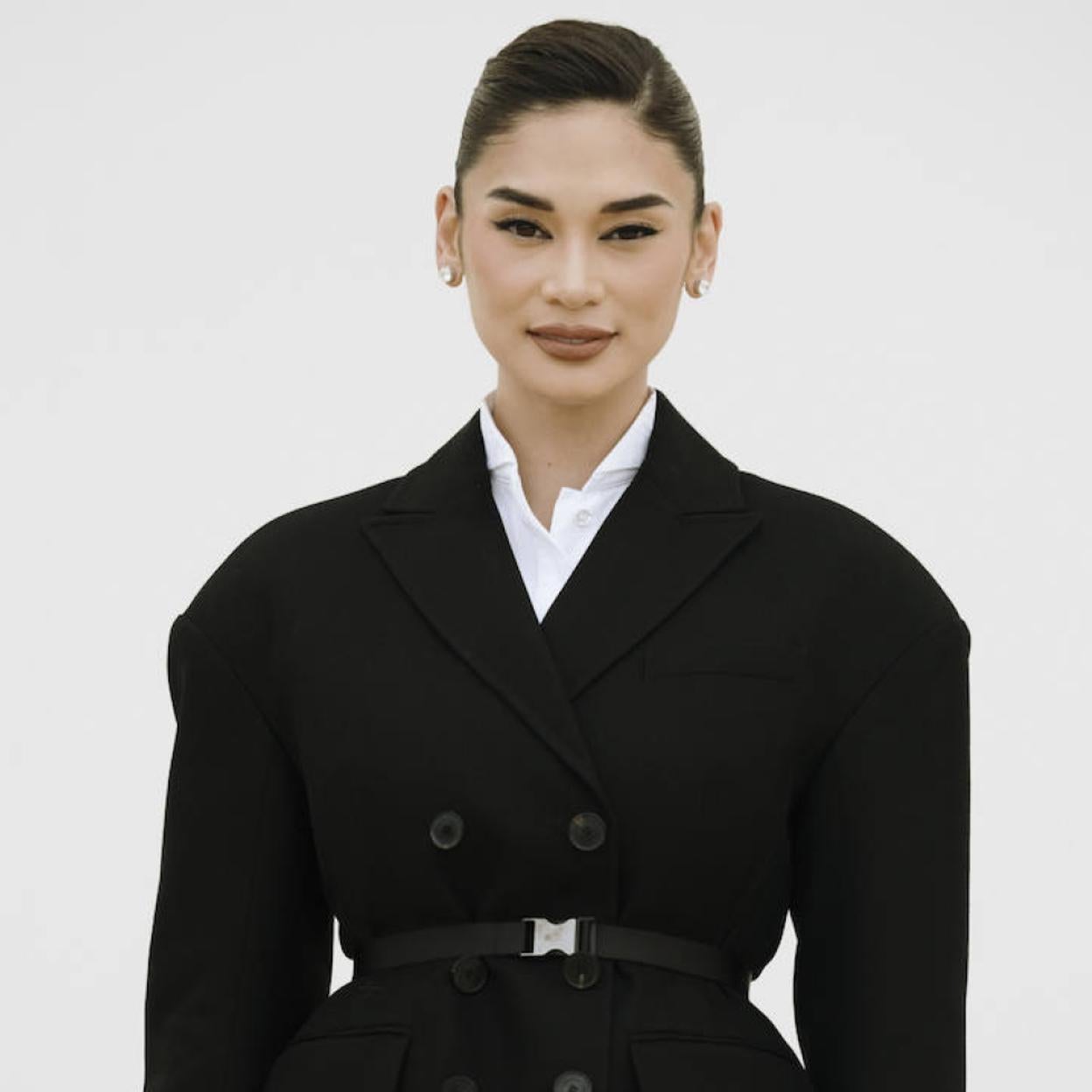 Modelo coreana en la semana de la moda