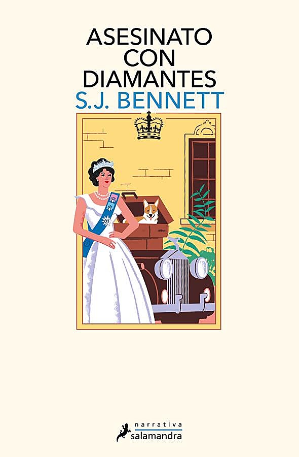Imagen - Portada de Asesinato con diamantes, la nueva entrega de la serie de novelas que convierte a Isabel II en detective. / Salamandra