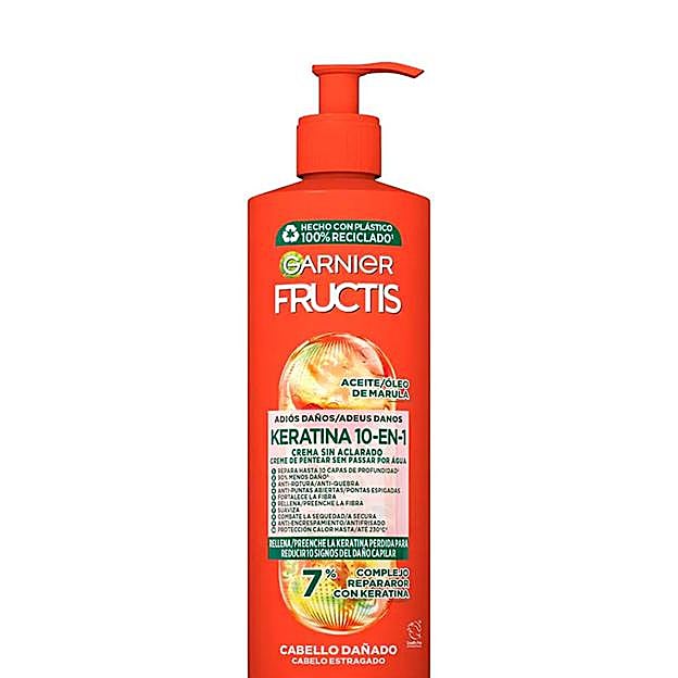 Fructis Crema sin Aclarado Keratina 10-en-1 Adiós Daños de Garnier