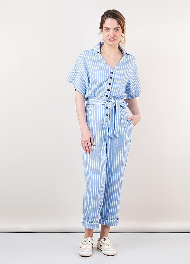 Imagen - Mono de lino con detalle camisero de El Ganso.