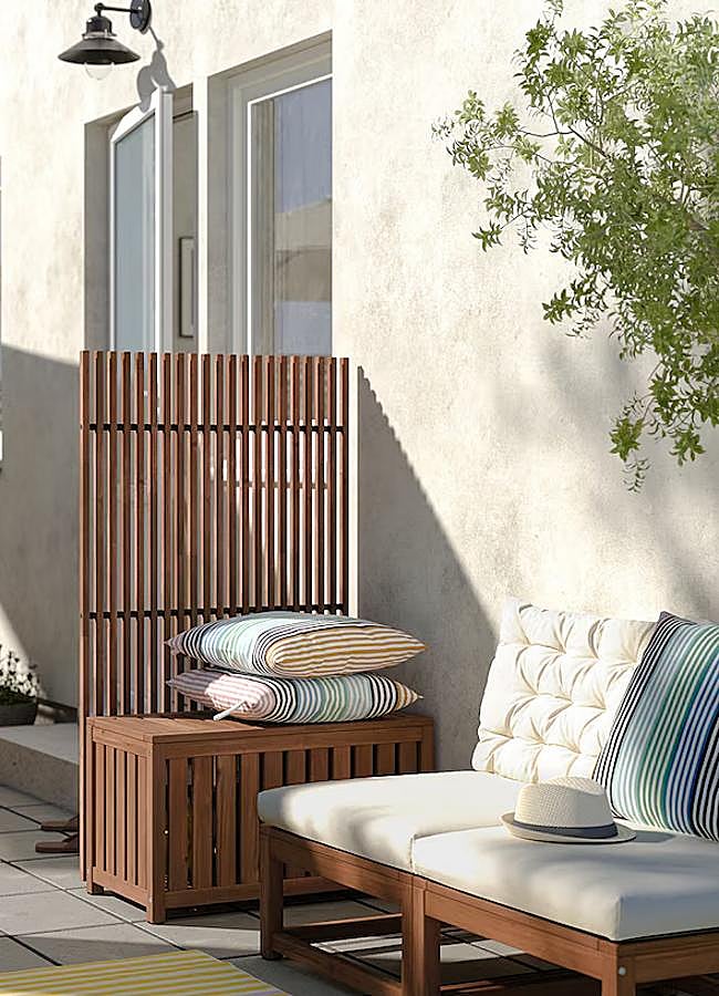 Imagen - NÄMMARÖ es un banco con almacenaje y pantalla para colocar estanterías y separar que ahora, además, está rebajado a 159 euros.