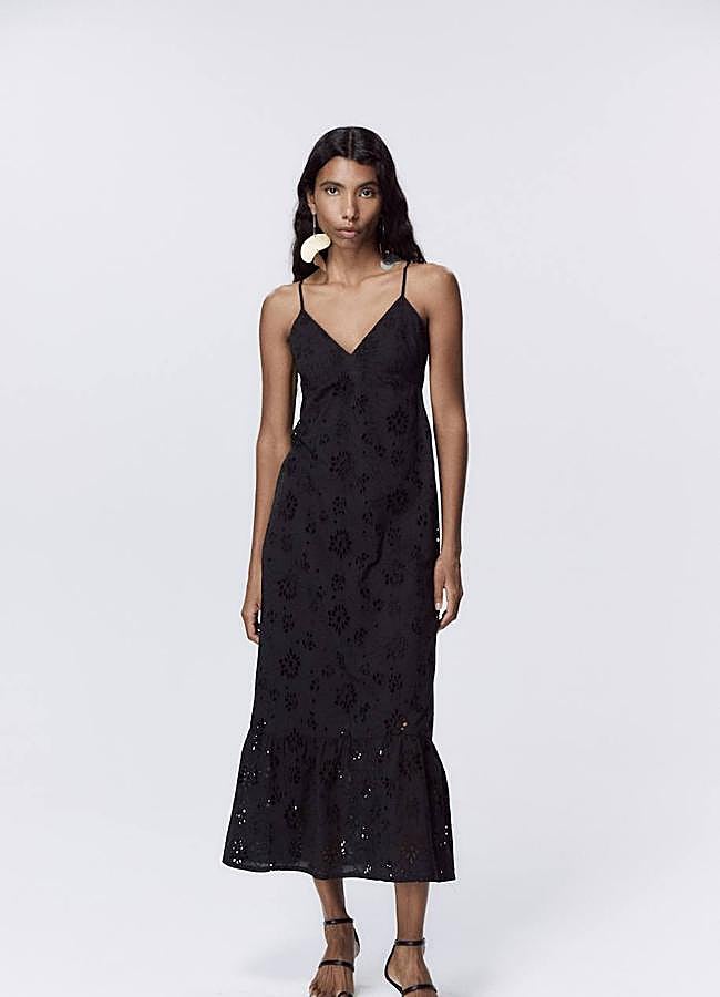 Imagen - Vestido largo calado en negro