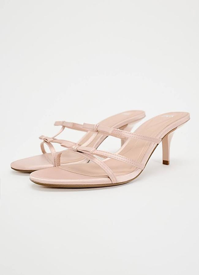 Imagen - Sandalias de tacón con lazos en rosa