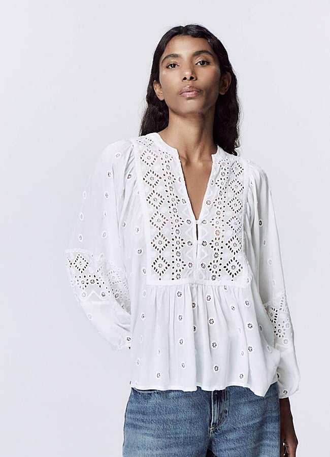 Imagen - Blusa calada blanca boho chic